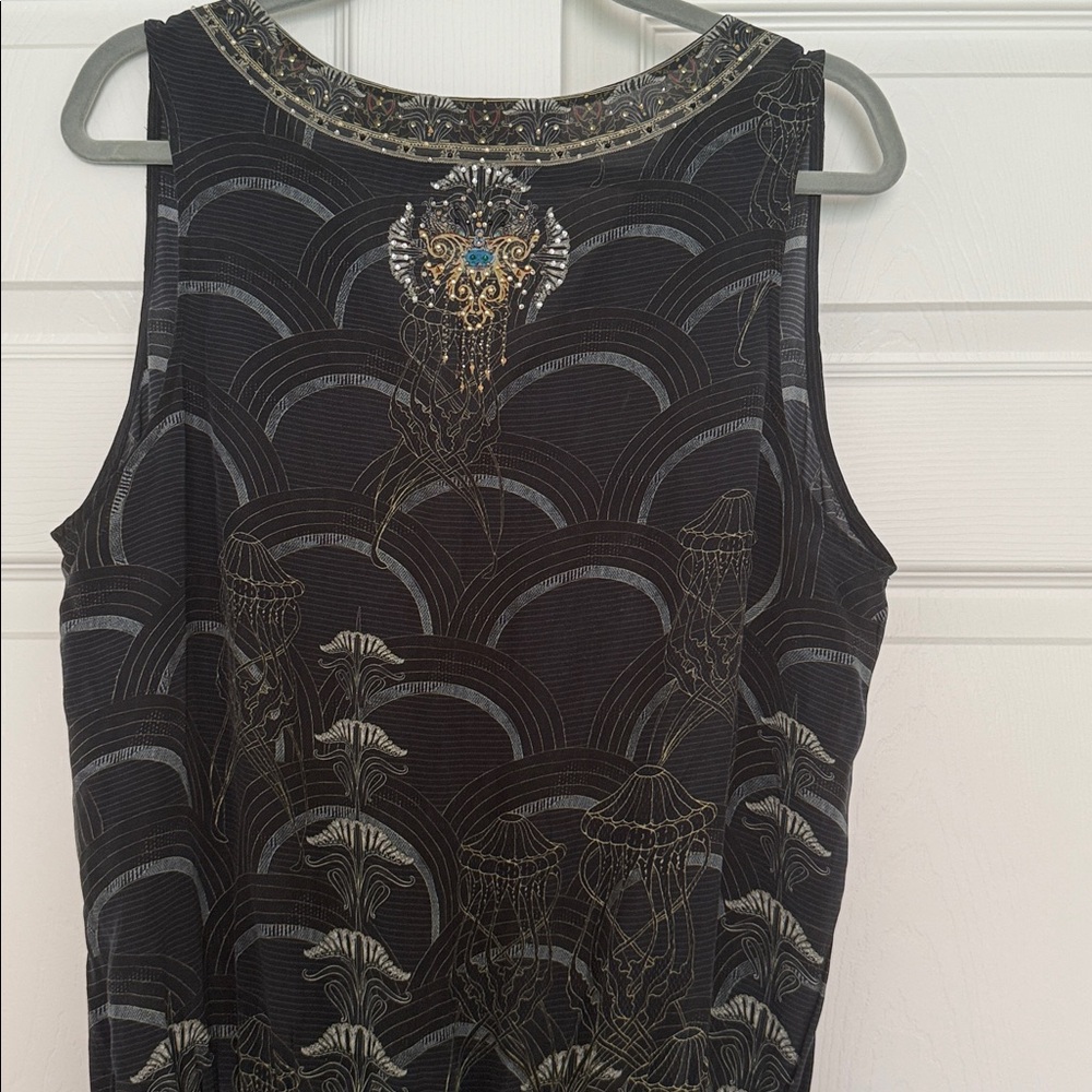 Camilla Elegant Black and Gold Top - Picture 2 of 10